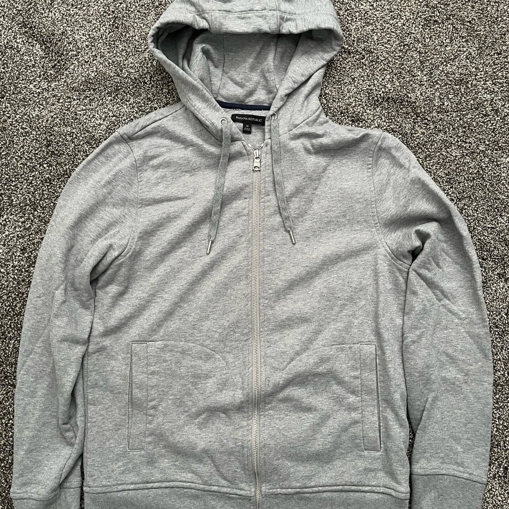 Banana Republic - Men's Gray Hoodie Sweater Zip Up - Size Medium